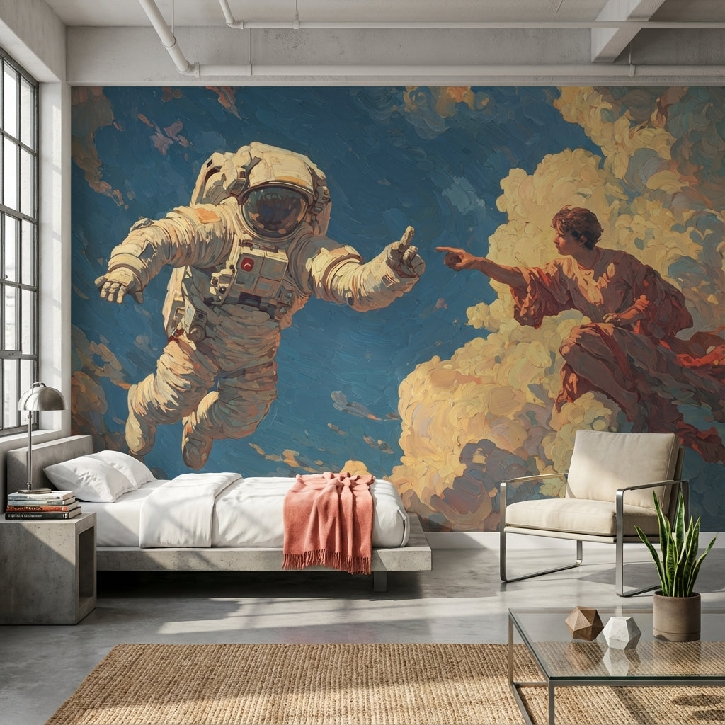 Floating In Space Wallpaper Astronaut Abstract Wall Mural