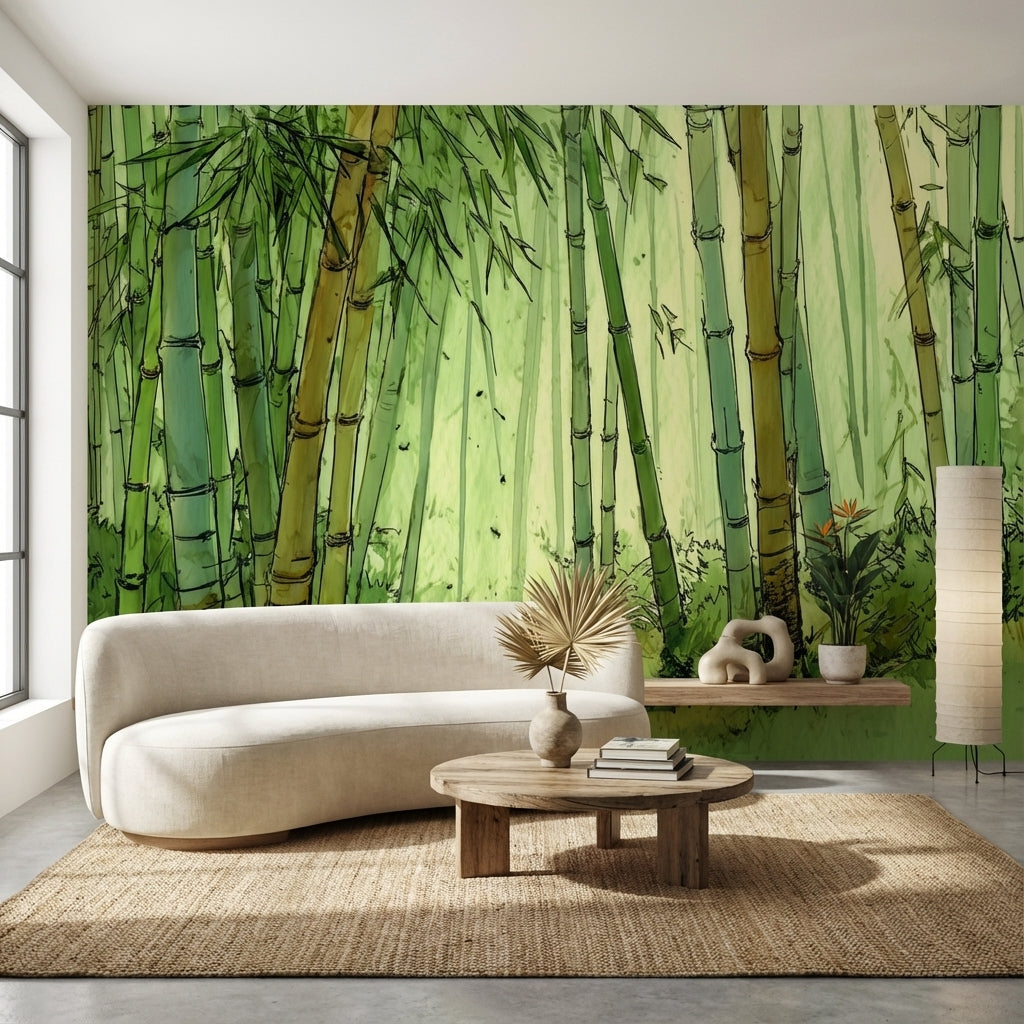 Shades Of Green Wallpaper Bamboo Forest Wall Mural