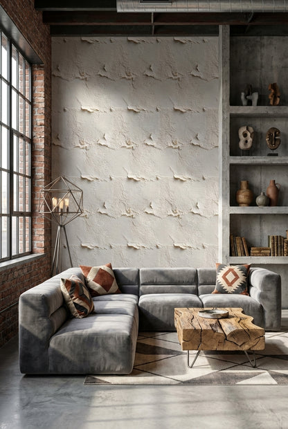 Abstract Pattern Wallpaper Rustic Removable Beige Wall Mural