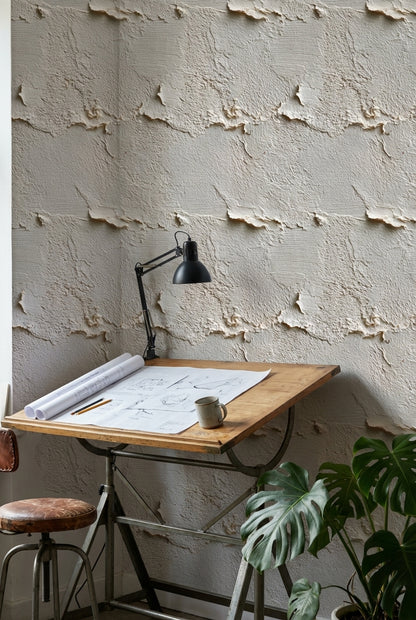 Abstract Pattern Wallpaper Rustic Removable Beige Wall Mural
