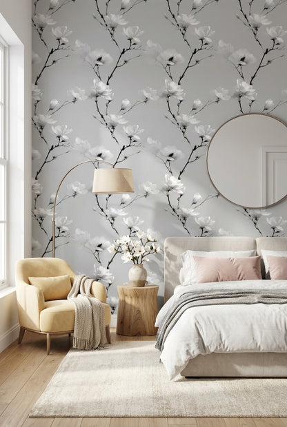 Floral Wallpaper Minimalist Elegant Decorative Mural