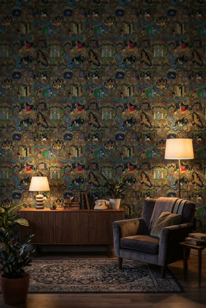 Fantasy Wallpaper Vintage Removable Mythical Wall Decor