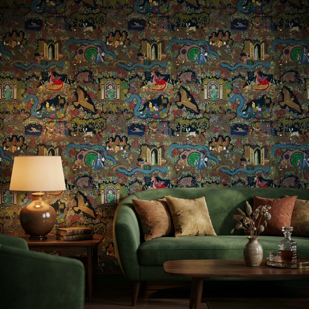 Fantasy Wallpaper Vintage Removable Mythical Wall Decor