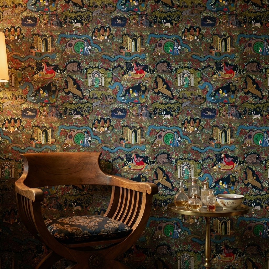 Fantasy Wallpaper Vintage Removable Mythical Wall Decor