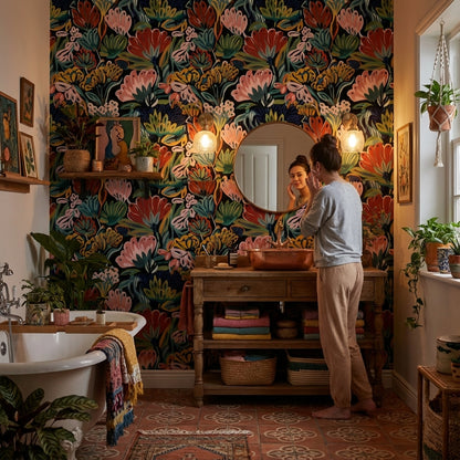 Floral Wallpaper Abstract Removable Modern Wall Decor