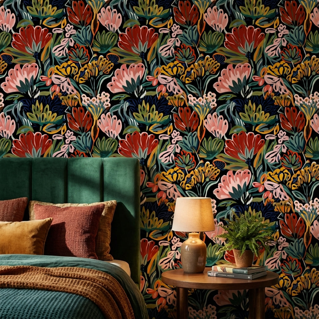 Floral Wallpaper Abstract Removable Modern Wall Decor
