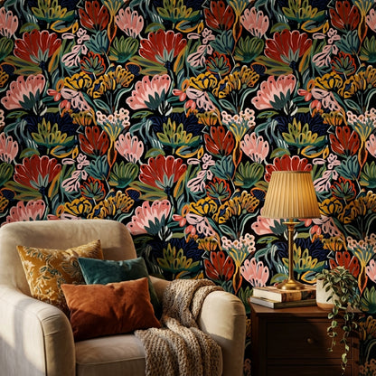 Floral Wallpaper Abstract Removable Modern Wall Decor