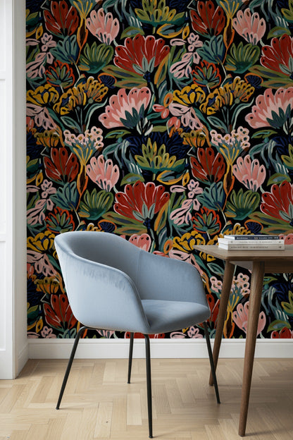 Floral Wallpaper Abstract Removable Modern Wall Decor
