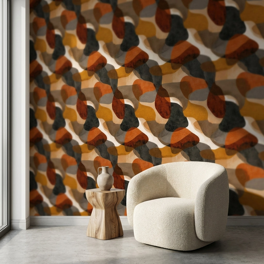 Abstract Wallpaper Organic Earthy Wall Mural
