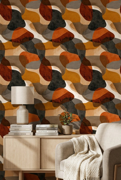 Abstract Wallpaper Organic Earthy Wall Mural