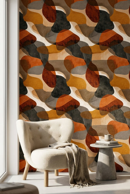 Abstract Wallpaper Organic Earthy Wall Mural