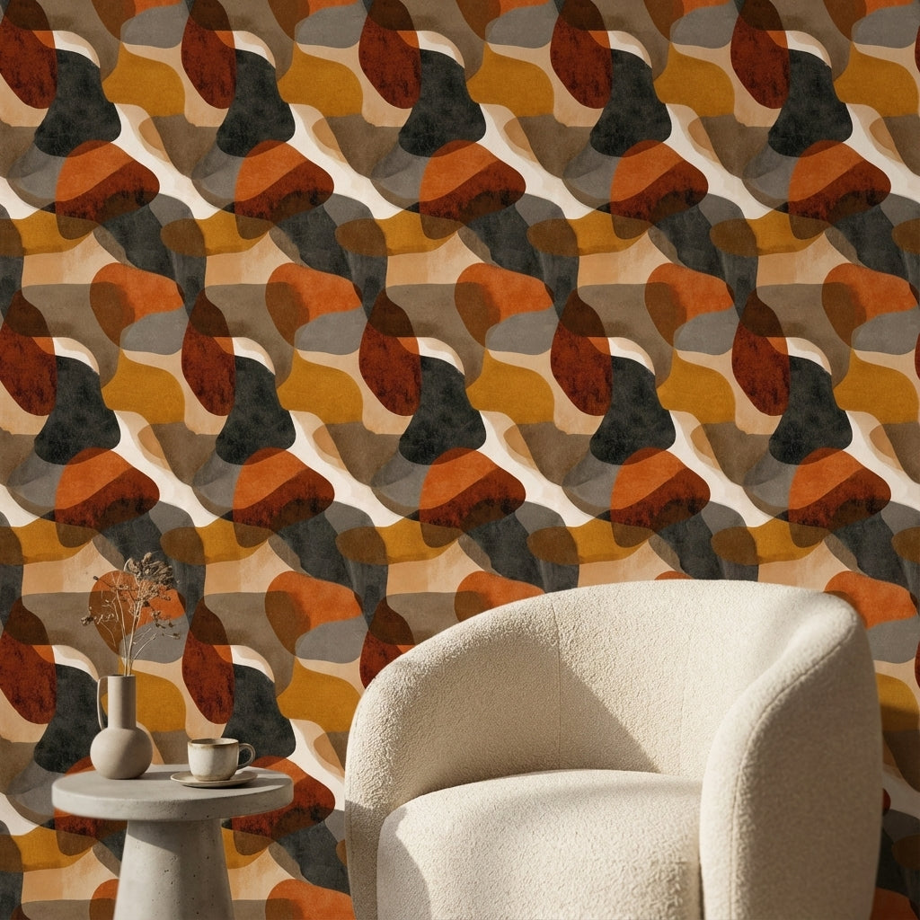 Abstract Wallpaper Organic Earthy Wall Mural
