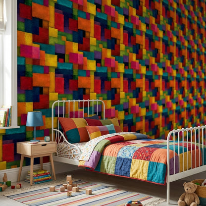 Geometric Wallpaper Vibrant Modern Decorative Mural