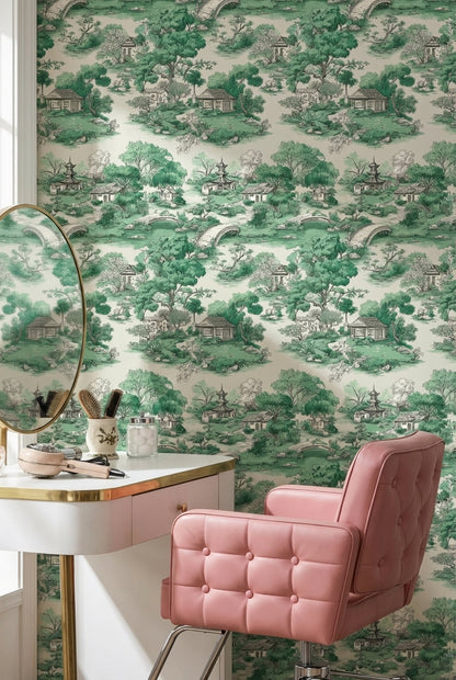 Asian Architecture Wallpaper Serene Traditional Wall Decor