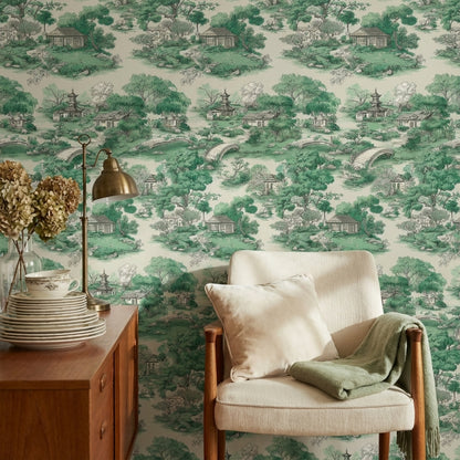 Asian Architecture Wallpaper Serene Traditional Wall Decor