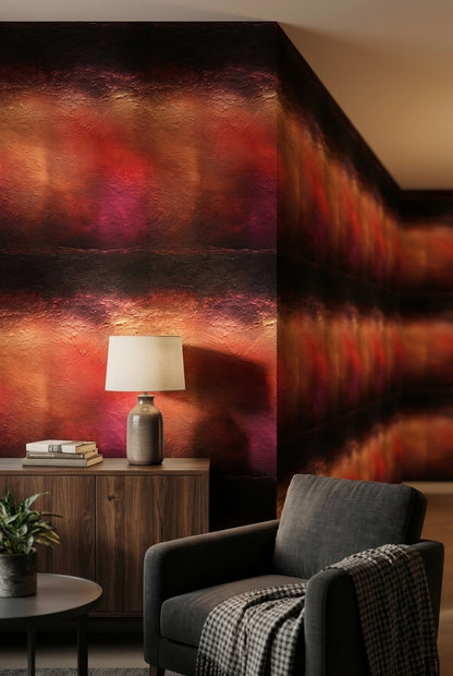 Textured Wallpaper Fiery Mural Elegant Wall Decor