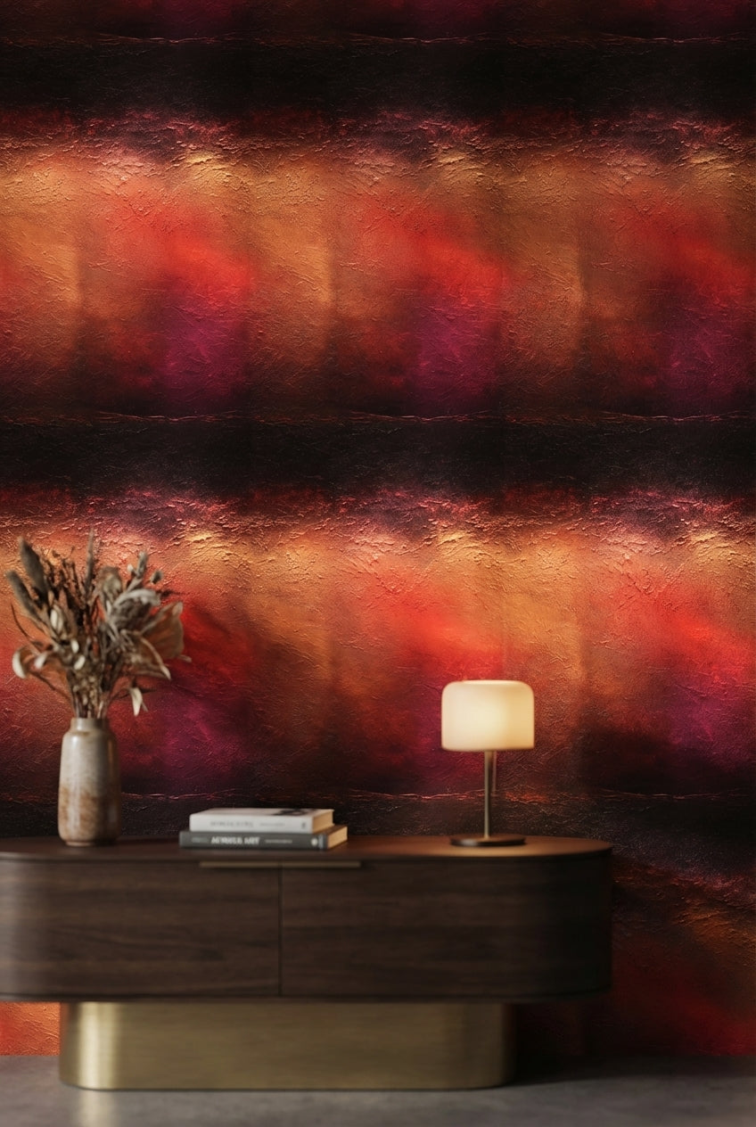 Textured Wallpaper Fiery Mural Elegant Wall Decor