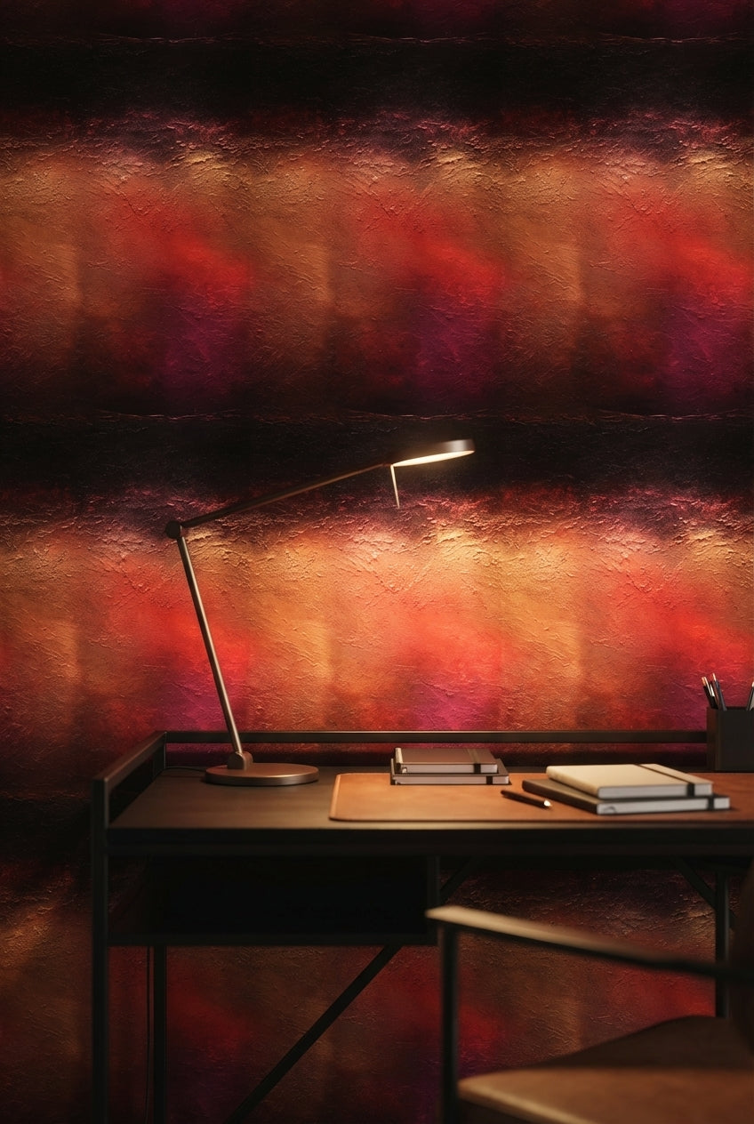 Textured Wallpaper Fiery Mural Elegant Wall Decor