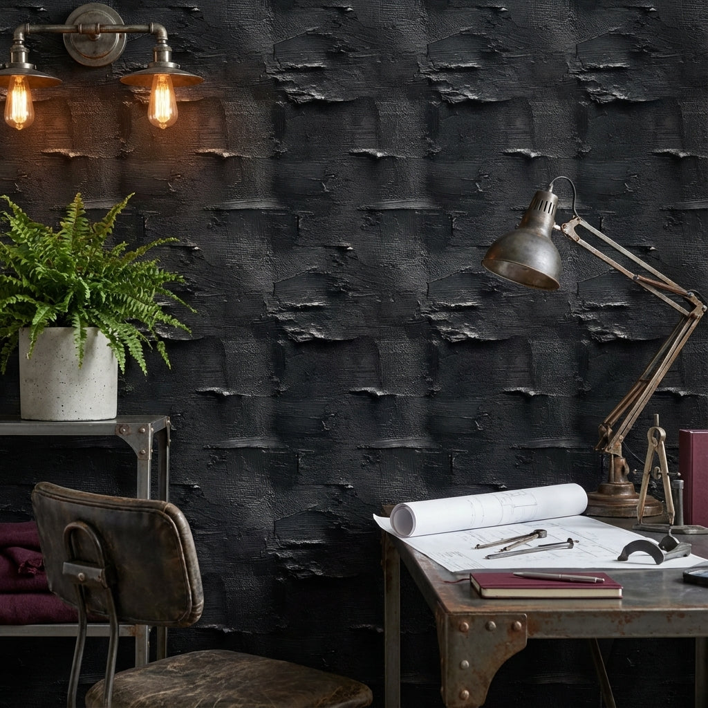 Abstract Wallpaper Textured Removable Dark Wall Decor