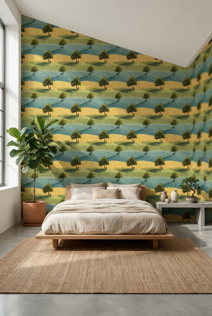 Shades of Green Wallpaper Natural Landscape Wall Mural