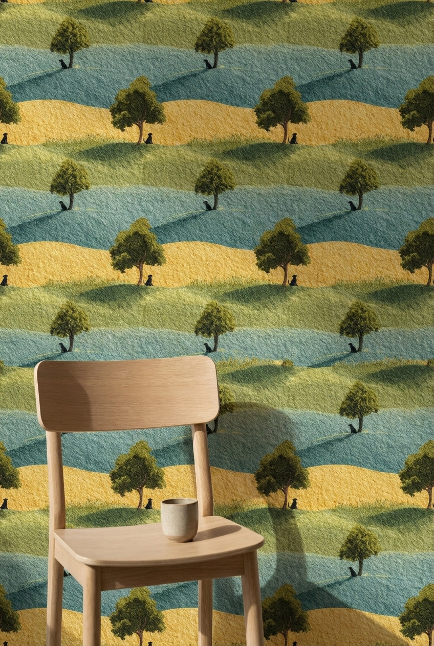 Shades of Green Wallpaper Natural Landscape Wall Mural