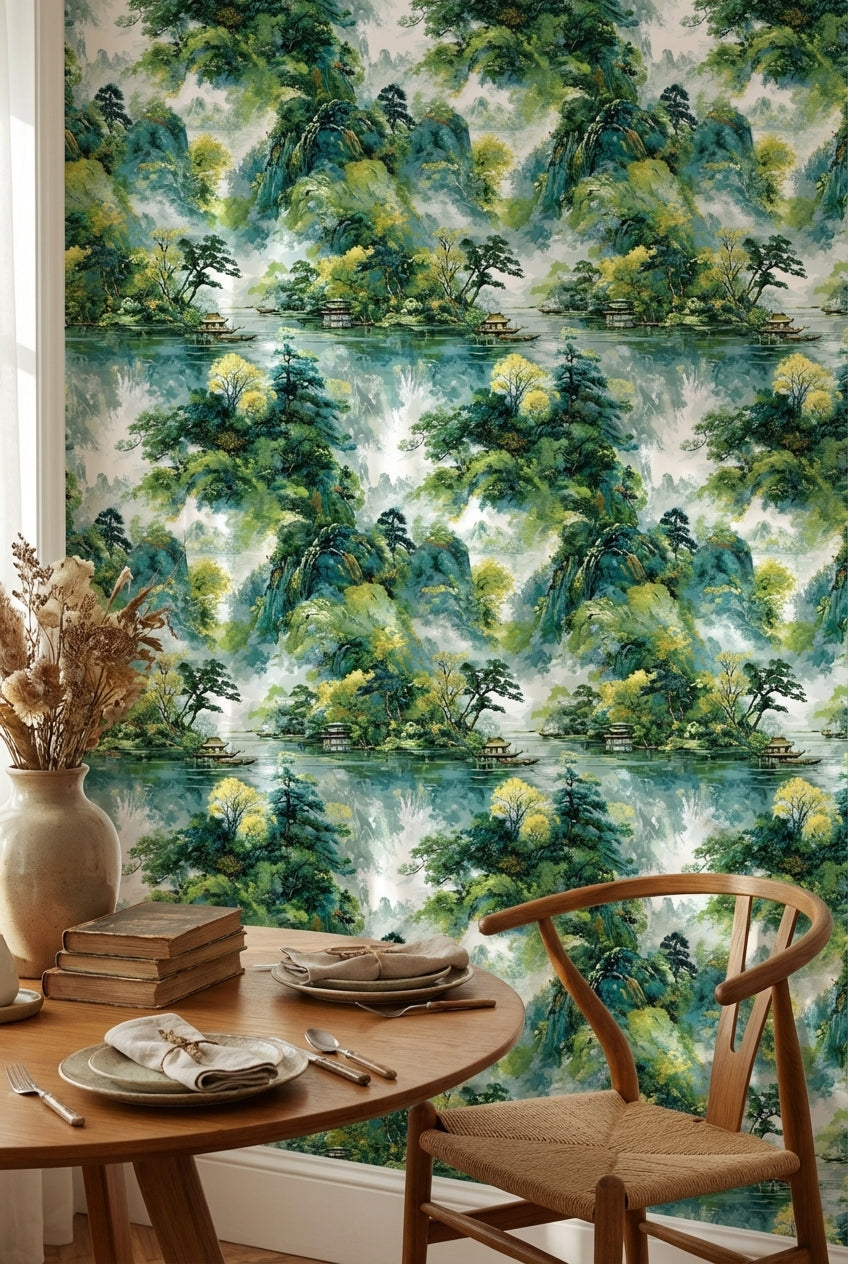 Shades Of Green Wallpaper Traditional Nature Wall Mural