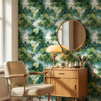 Shades Of Green Wallpaper Traditional Nature Wall Mural