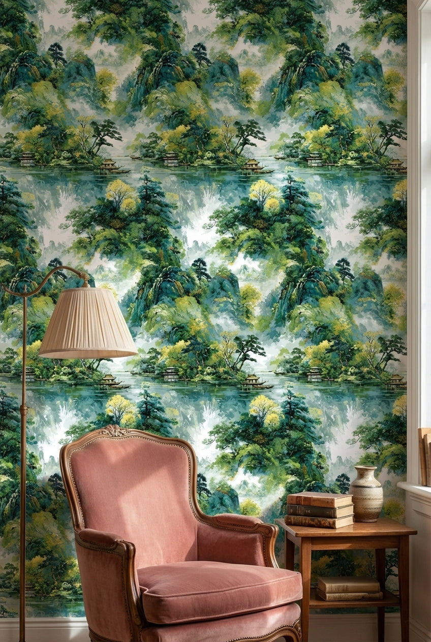 Shades Of Green Wallpaper Traditional Nature Wall Mural
