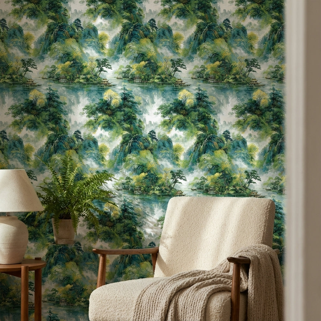 Shades Of Green Wallpaper Traditional Nature Wall Mural