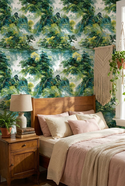 Shades Of Green Wallpaper Traditional Nature Wall Mural