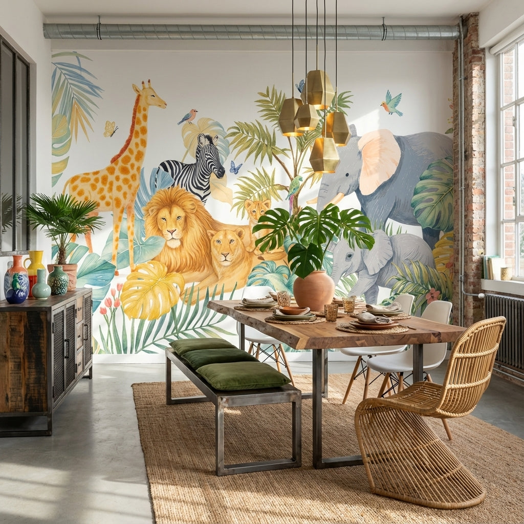 Tropical Jungle Wallpaper Animals Nature Wall Mural