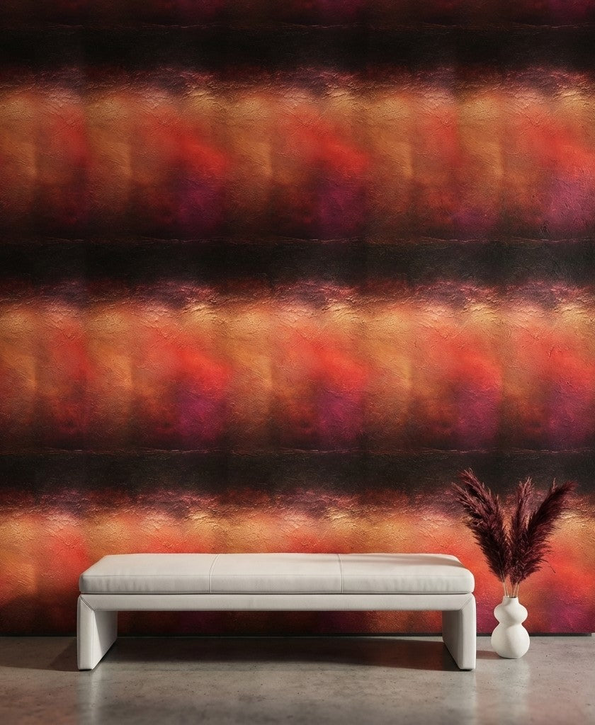 Textured Wallpaper Fiery Mural Elegant Wall Decor