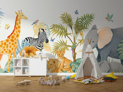 Tropical Jungle Wallpaper Animals Nature Wall Mural