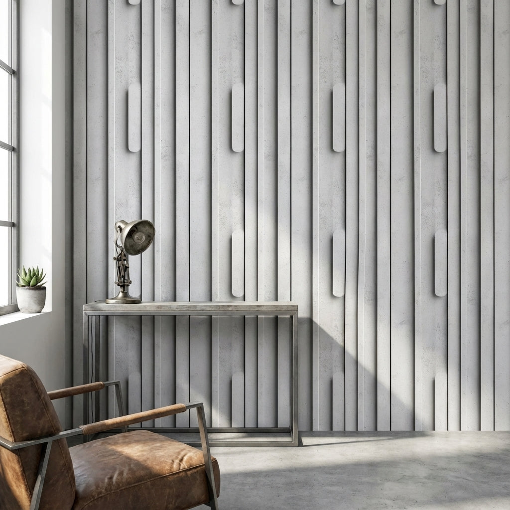 Geometric Wallpaper Concrete Minimalist Decorative Mural