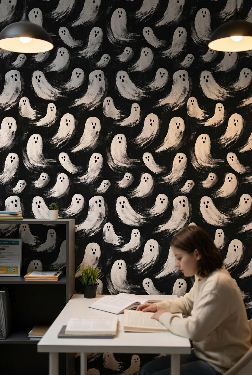 Ghosts Wallpaper Whimsical Modern Decorative Mural