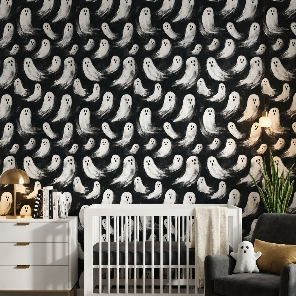 Ghosts Wallpaper Whimsical Modern Decorative Mural