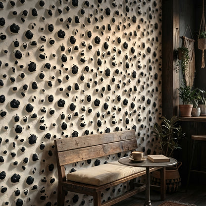 Animal Print Wallpaper Black Spots Textured Surface Mural