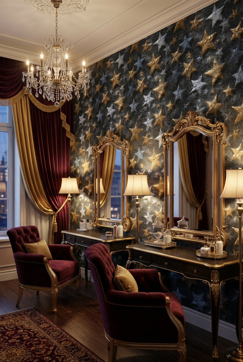 Celestial Wallpaper Metallic Luxurious Decorative Mural