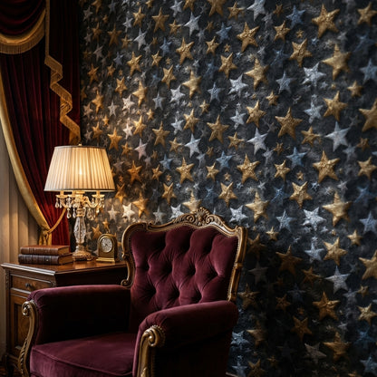 Celestial Wallpaper Metallic Luxurious Decorative Mural