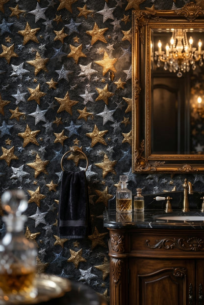 Celestial Wallpaper Metallic Luxurious Decorative Mural