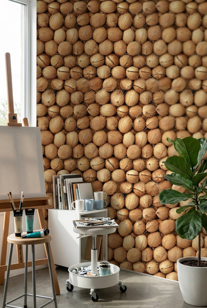 Coconuts Wallpaper Natural Tropical Decorative Mural