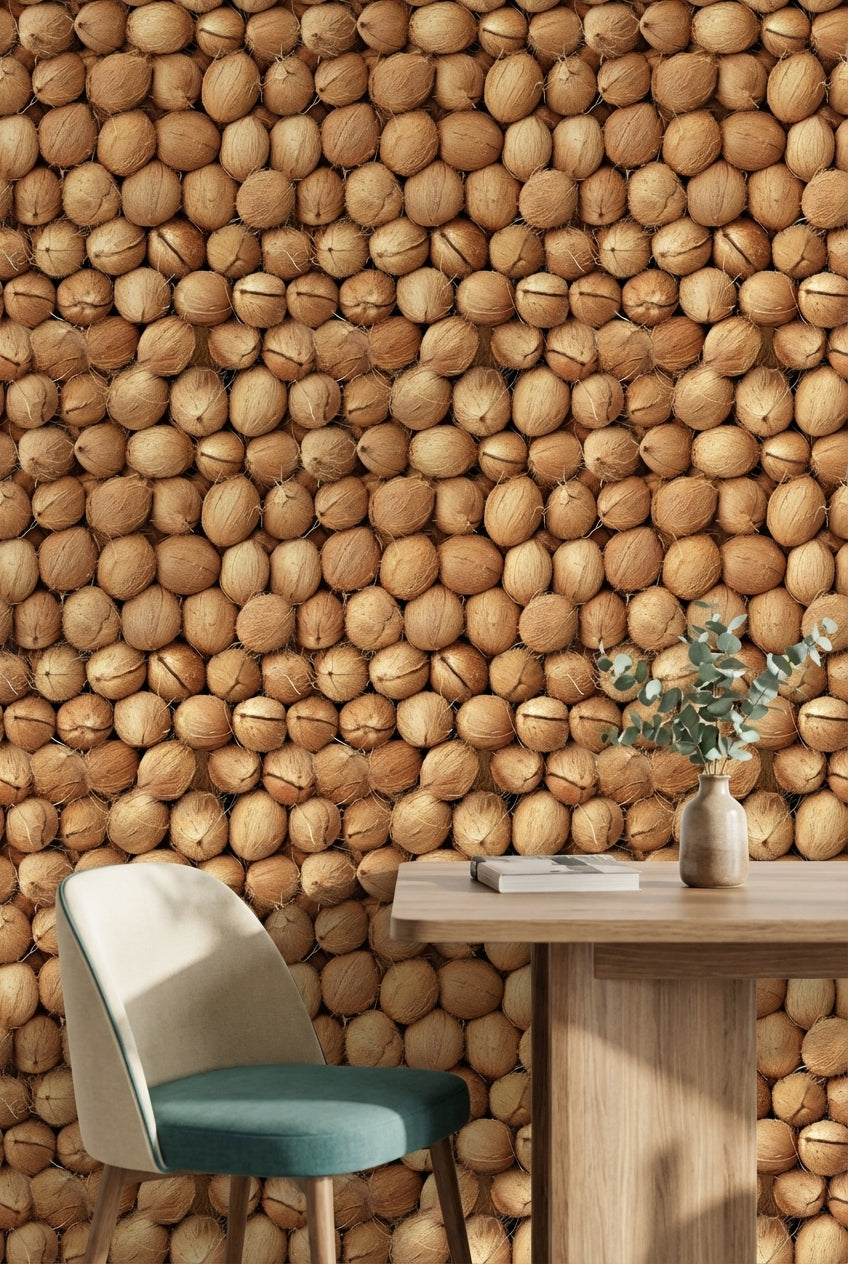 Coconuts Wallpaper Natural Tropical Decorative Mural
