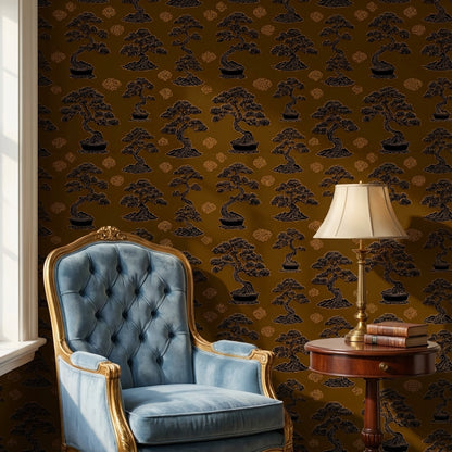 Bonsai Wallpaper Oriental Traditional Decorative Mural