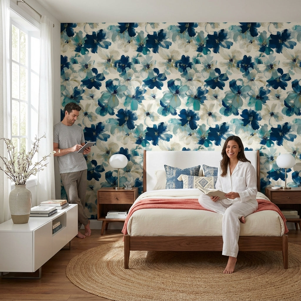 Floral Wallpaper Abstract Modern Decorative Mural