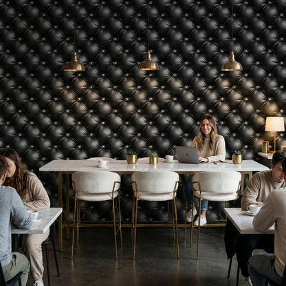 Luxury Tufted Wallpaper Modern Black Diamond Mural