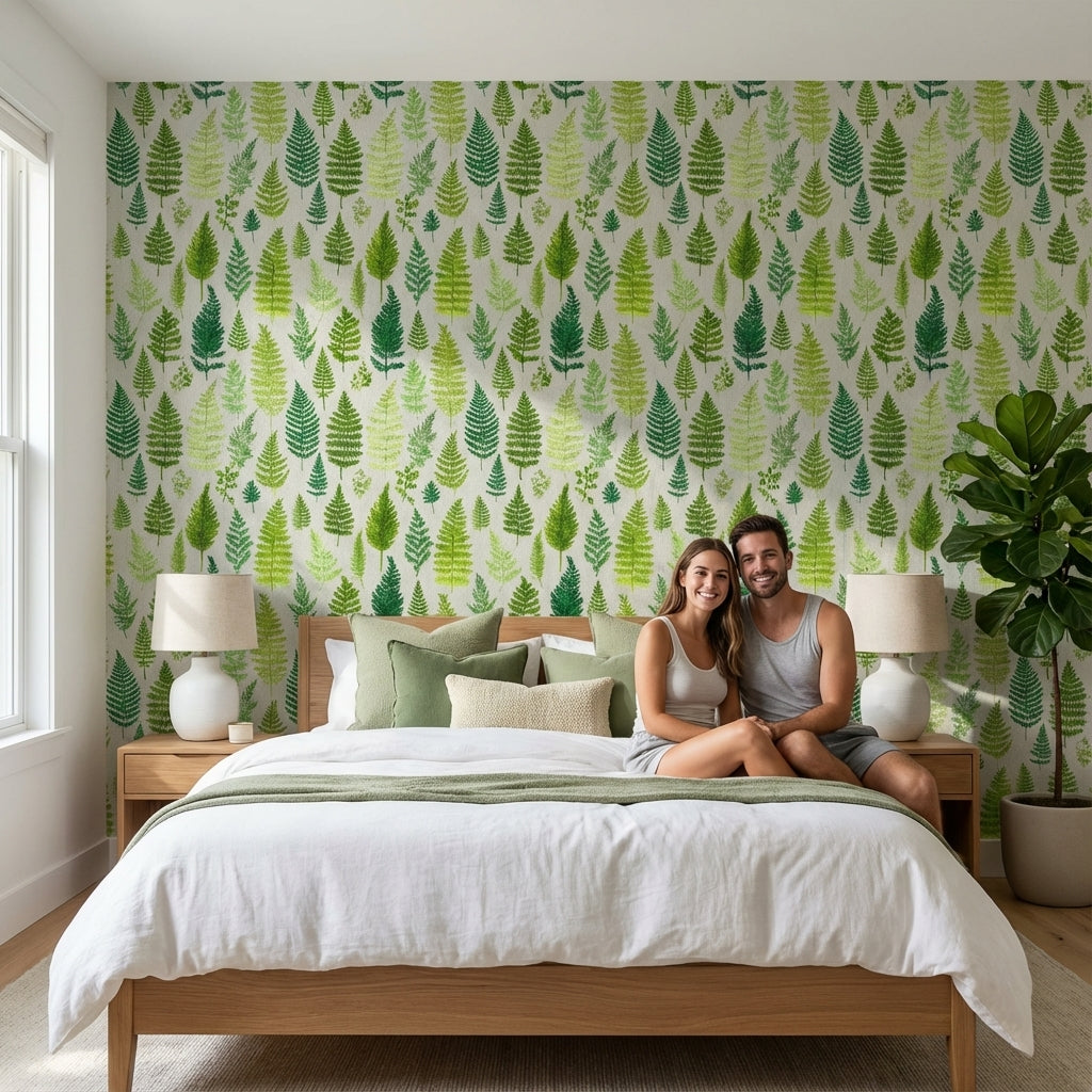 Shades Of Green Wallpaper Leaf Natural Wall Mural