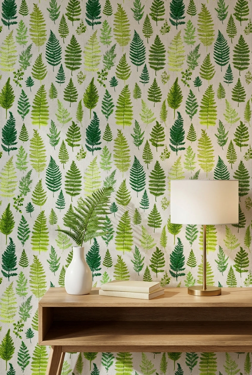 Shades Of Green Wallpaper Leaf Natural Wall Mural