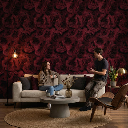 Abstract Pattern Wallpaper Dark Red Textured Mural