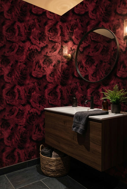 Abstract Pattern Wallpaper Dark Red Textured Mural