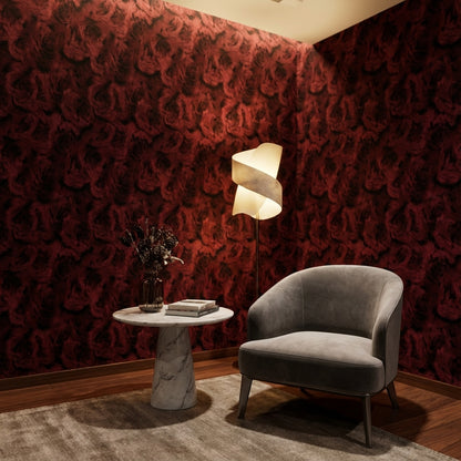 Abstract Pattern Wallpaper Dark Red Textured Mural
